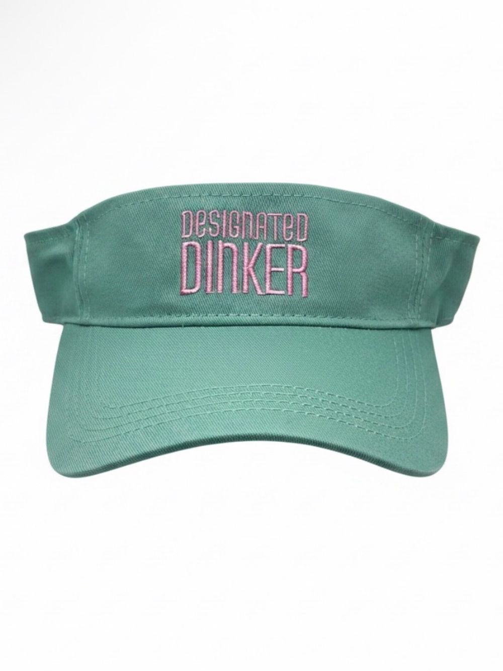 Designated Dinker Embroidered Visor - Seafoam Pink  and Teal Hat